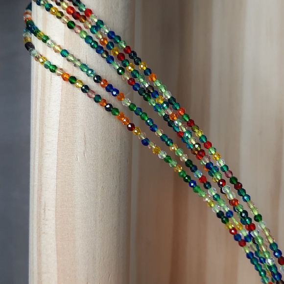 Hand Crafted Other - 2mm Multicolor Chinese Faceted Hydro Crystal 14in Strands